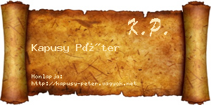 Kapusy Péter névjegykártya