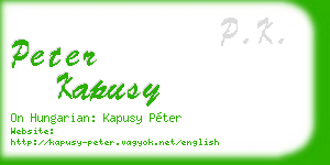 peter kapusy business card